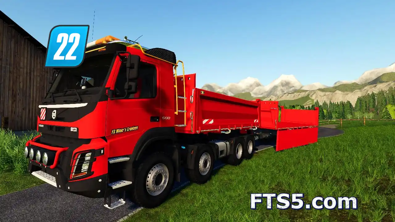 模拟农场19_沃尔沃 FMX 8X4 + 美勒 双轴翻斗车 v1.0.0