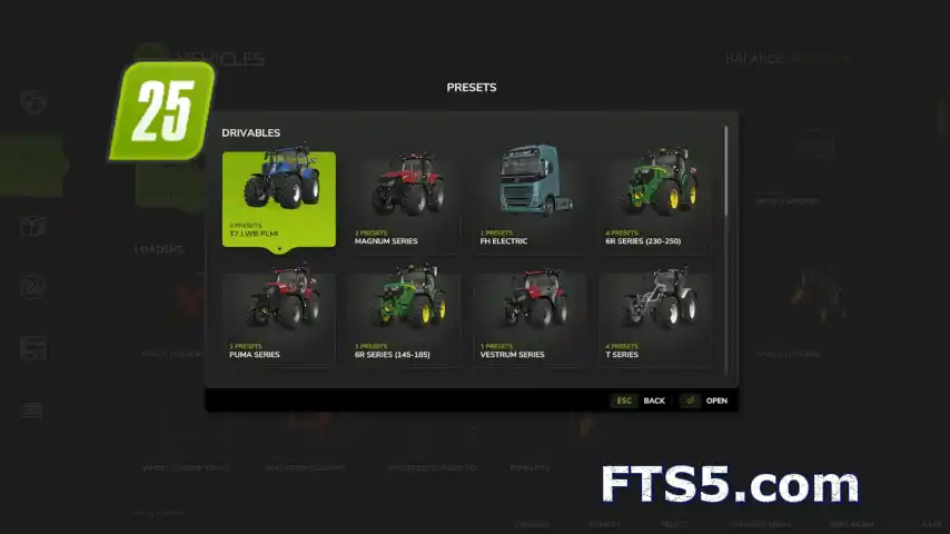 预设车辆配置 v1.0